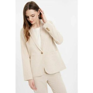 Sacou din amestec de in cu buzunare cu refilet imagine