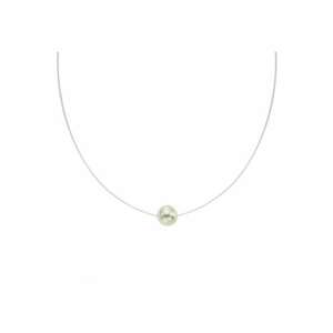 Colier silicon cu Argint 925 placat cu rodiu cu Pearl imagine