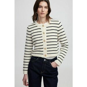 Cardigan cu model in dungi si inchidere cu nasturi imagine