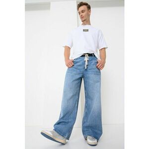 Blugi evazati cu snur in talie imagine