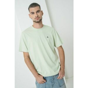 Tricou din bumbac cu decolteu la baza gatului si model uni imagine