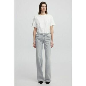 Blugi cu aspect decolorat si talie inalta imagine