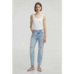 Blugi mom-fit cu aspect deteriorat imagine