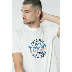 Tricou de bumbac cu decolteu la baza gatului imagine