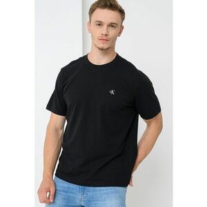 Tricou din bumbac cu decolteu la baza gatului si model uni imagine