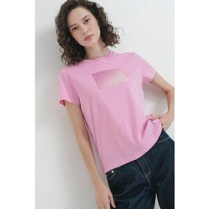 Tricou cu imprimeu si decolteu la baza gatului imagine