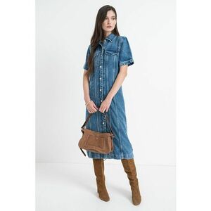 Rochie-camasa midi din denim imagine