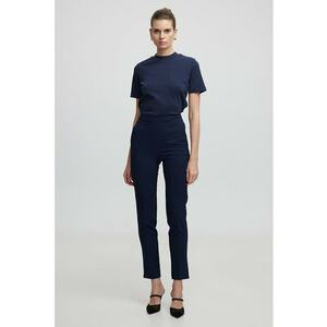 Pantaloni uni skinny cu talie inalta imagine