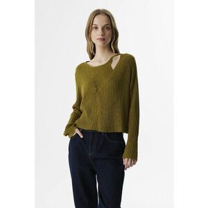 Pulover uni cu decolteu asimetric imagine