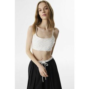 Top crop cu fermoar imagine