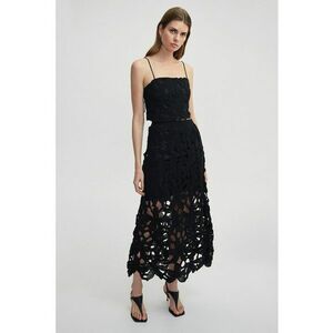 Fusta midi cu broderie imagine