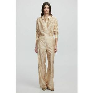 Pantaloni din amestec de lyocell cu model si buzunare laterale imagine