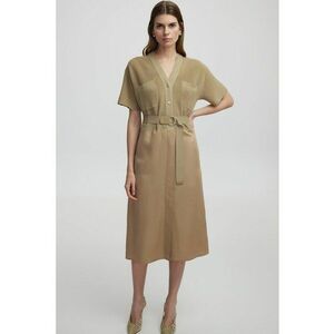 Rochie cu decolteu in V si buzunare pe piept imagine