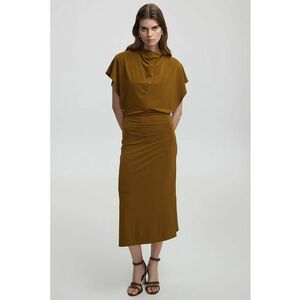 Rochie midi cu slituri laterale si maneci scurte imagine