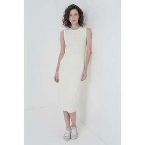 Rochie midi cu croiala dreapta si decolteu la baza gatului imagine