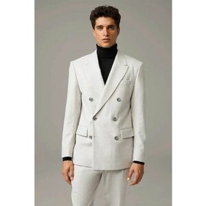 Sacou regular fit cu închidere la două rânduri de nasturi imagine