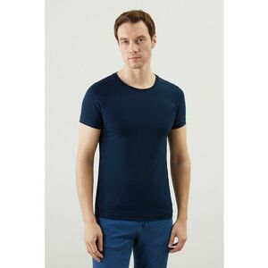 Tricou slim fit cu model uni imagine