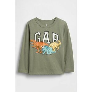 Bluza cu maneci lungi si imprimeu logo si dinozaur imagine