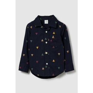 Camasa de bumbac cu imprimeu si buzunar pe piept imagine