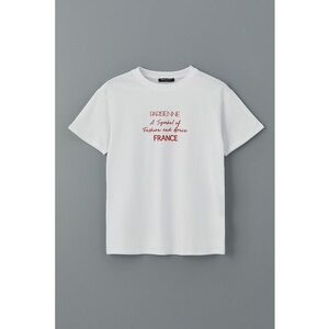 Tricou din bumbac cu imprimeu text imagine