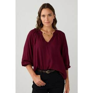 Bluza cu maneci 3/4 si decolteu in V imagine