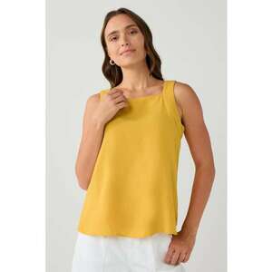 Top din amestec de in cu decolteu patrat imagine