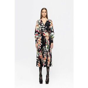Rochie cu imprimeu - croiala in A si pliuri imagine