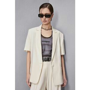 Sacou cu mânecă scurtă cu închidere la un singur rând de nasturi imagine