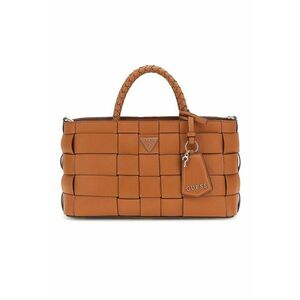 Geanta din piele ecologica cu bareta de umar si accesoriu logo imagine