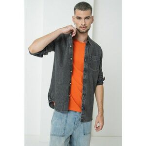 Camasa din denim cu buzunar pe piept imagine