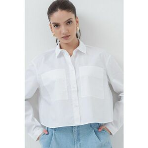 Camasa crop cu buzunare aplicate imagine