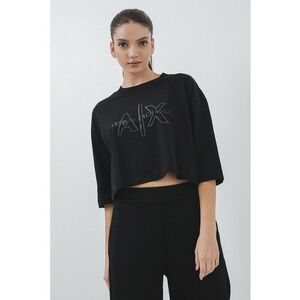 Tricou crop cu decolteu la baza gatului imagine