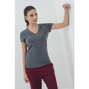 Tricou slim-fit cu decolteu in V imagine