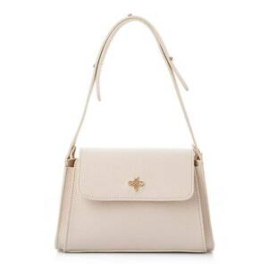 Geanta de piele ecologica cu aplicatie logo metalica si bareta de umar imagine