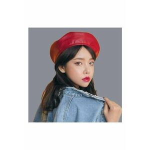 Bereta rosie - din piele ecologica - Milaya - imagine