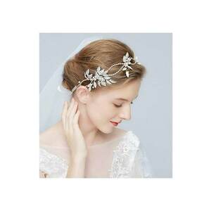 Accesoriu par - modelator - argintiu - cu frunzulite si perle - Maibritt C1 - imagine