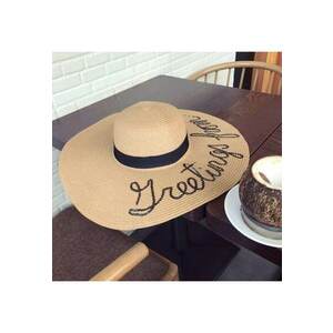 Palarie dama cu bor mare - bej - Greetings From - Kaspara - imagine