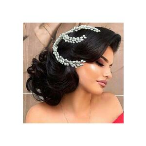 Accesoriu de par - argintiu - cu perle - Signy C5 - imagine