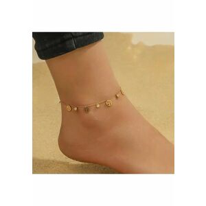 Bratara de picior - aurie - din otel inoxidabil - suflata cu aur 18k - cu copacul vietii si pietre - Abela C4 imagine