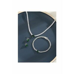 Set colier - tennis - bratara si cercei - argintiu - cu pietre din zirconiu - Aira C16 imagine