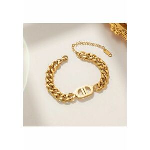 Bratara aurie - din otel inoxidabil - suflata cu aur 18k - cu zale masive - Janelle C5 imagine