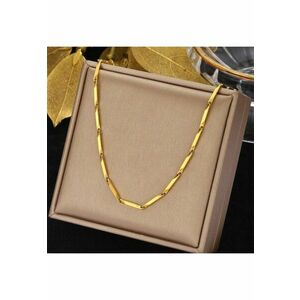 Colier auriu - din otel inoxidabil - cu piese imbinate - suflat cu aur 18k - Amaya C1 imagine