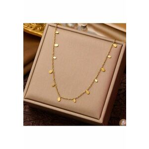 Colier auriu - din otel inoxidabil - suflat cu aur 18k - cu piese ovale - Ingrid C4 imagine