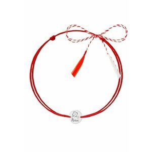 Martisor tip bratara - argintiu - cu banut gravat din argint 925 C1 imagine