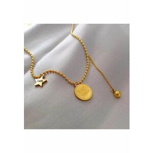 Colier auriu - din otel inoxidabil - cu steluta norocoasa - suflat cu aur 18k - Anais C1 imagine