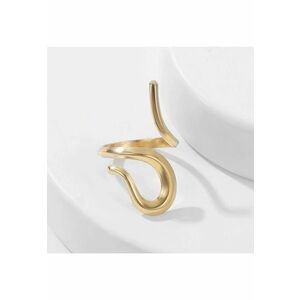 Inel auriu - reglabil - din otel inoxidabil - suflat cu aur 18k - forma de sarpe stilizat - Paulina C8 imagine