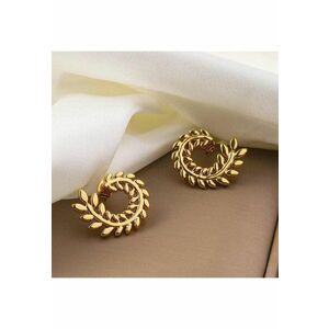 Cercei aurii - din otel inoxidabil - forma de crengute - suflati cu aur 18k - Becky C2 imagine