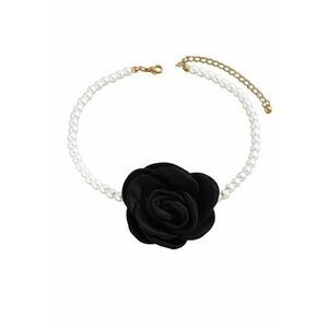 Colier choker - auriu - cu perle si floare - Olivera C3 imagine