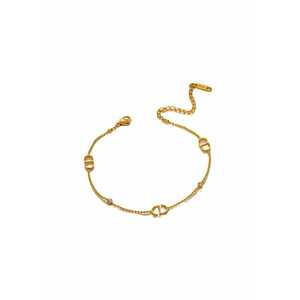 Bratara aurie - din otel inoxidabil - suflata cu aur 18k - delicata - cu pietricele din zirconiu - Jamie C5 imagine