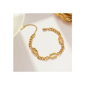 Bratara aurie - din otel inoxidabil - suflata cu aur 18k - cu zale imbinate - Jalma C5 imagine